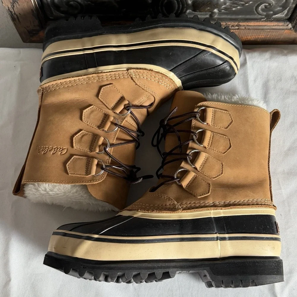 Cabela's Womens Snowpack Insulated‎ Waterproof Lace Up Faux Fur Boots Size 8